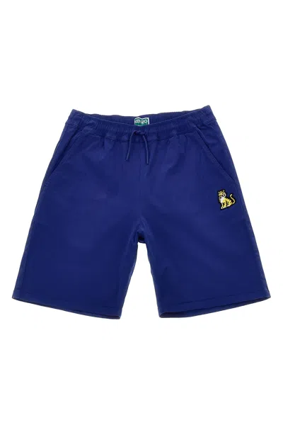 Kenzo Kids Embroidered Bermuda Shorts In Blue