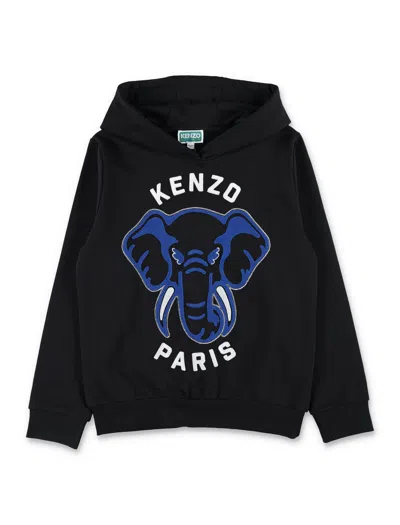 Kenzo Kids Fashionable Kids Mini Hoodie For Boys - Fw25 Collection In Black