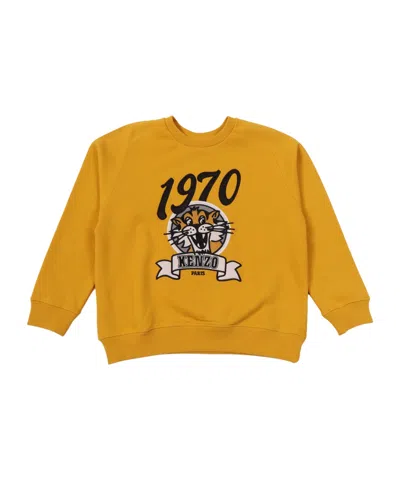 Kenzo Kids Festive Embroidered Sweatshirt In Yellow