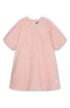 Kenzo Floral-embroidered Cotton Dress In Veiled Pink