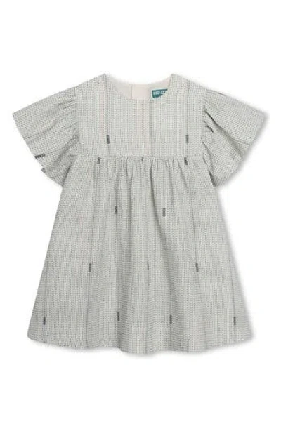 Kenzo Kids' Round Neck Dress In Ivory/black
