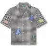 Kenzo Camicia A Quadri In Ecru Grey