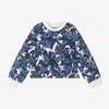 Kenzo Contrasting Edges Floral Print Sweatshirt In Blue
