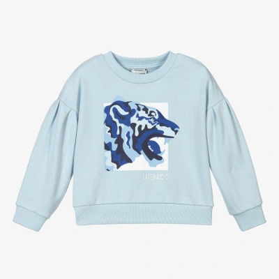 Kenzo Babies'  Kids Girls Blue Tiger Sweatshirt
