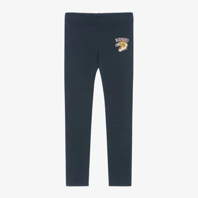 Kenzo Babies'  Kids Girls Blue Varsity Tiger Leggings