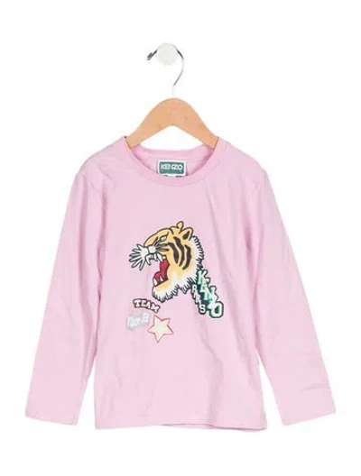 Pre-owned Kenzo Babies' Kids Girls Casual Long Sleeve Top In Pink