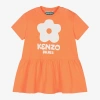 KENZO KENZO KIDS GIRLS ORANGE COTTON JERSEY DRESS