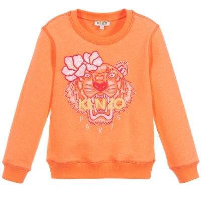 Kenzo Kids Girls Orange Tiger Sweatshirt