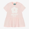 KENZO KENZO KIDS GIRLS PINK COTTON JERSEY DRESS
