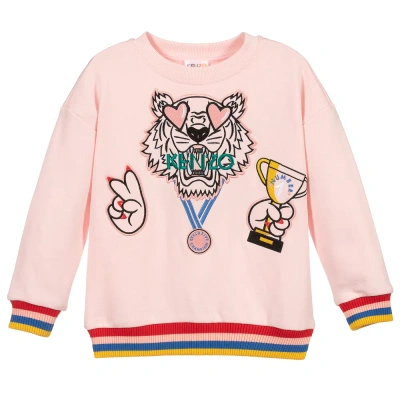 Kenzo Kids Girls Pink Cotton Sweatshirt