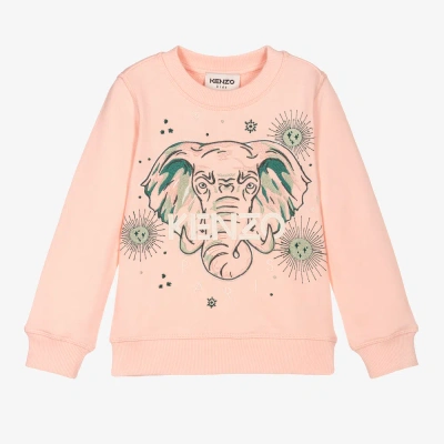 Kenzo Babies'  Kids Girls Pink Elephant Sweatshirt