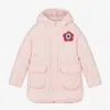 Kenzo Logo-embroidered Quilted Jacket In Pink