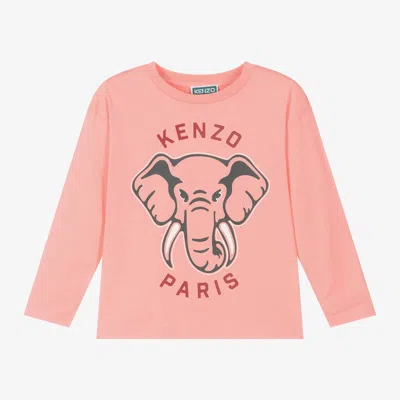 Kenzo Kids' Elephant Varsity Jungle Sweatshirt In Pink