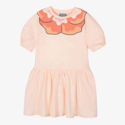 Kenzo Kids Girls Pink Organic Cotton Flower Dress