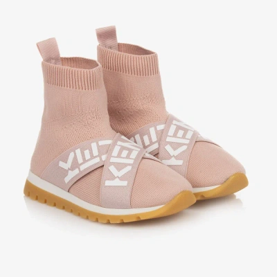 Kenzo Kids Girls Pink Sock Trainers