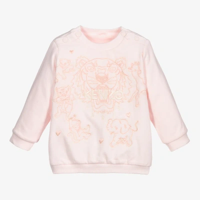 Kenzo Babies'  Kids Girls Pink Tiger Sweatshirt