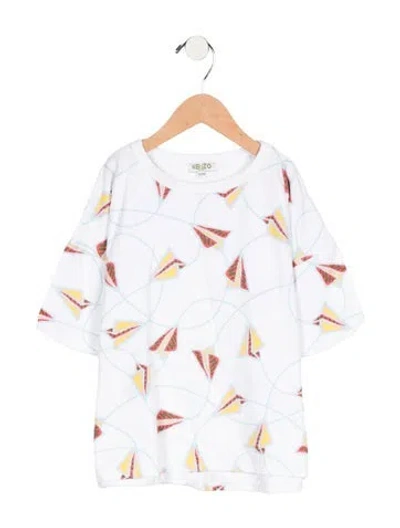 Pre-owned Kenzo Kids' Graphic Short Sleeve Shirt In White