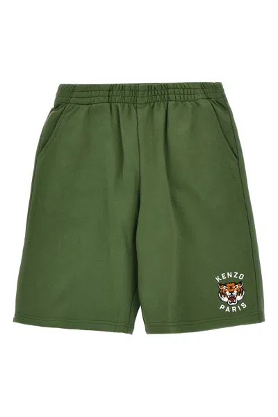 Kenzo Kids ' Happy Tiger' Bermuda Shorts In Green