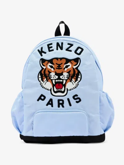Kenzo Kids Kids Tiger Graphic Backpack In Blue