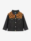 Kenzo Kids Leopard Denim Jacket In Black