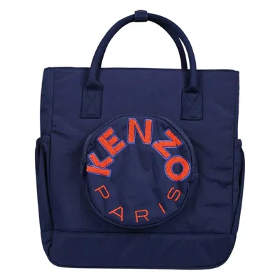Kenzo Kids Logo Changing Tote Bag In Navy In Blue