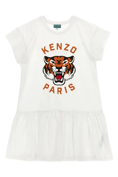 Kenzo Kids Logo Dress In White