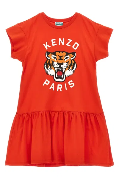 Kenzo Kids Logo Dress In Red