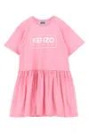 Kenzo Kids Logo Dress In Pink