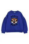 Kenzo Kids Logo Embroidery Sweatshirt In Blue