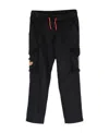 Kenzo Tod Logo-patch Pinstripe-pattern Trousers In Black