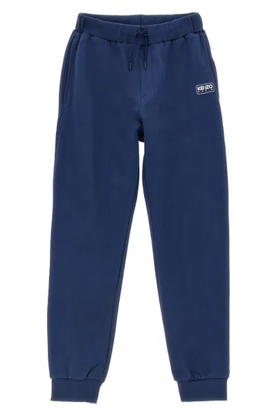 Kenzo Kids Logo Print Joggers In Blue
