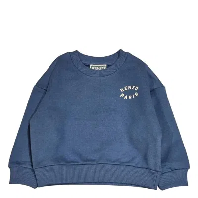 Kenzo Kids Logo Print Sweatshirt In Blue