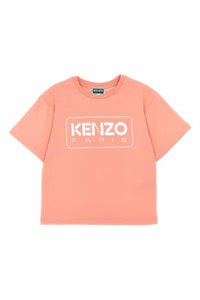 Kenzo Kids Logo Print T-shirt In Pink