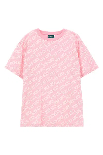 Kenzo Kids Logo T-shirt In Pink