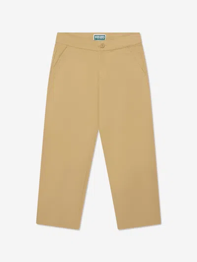 Kenzo Kids Loose Fit Trousers In Beige