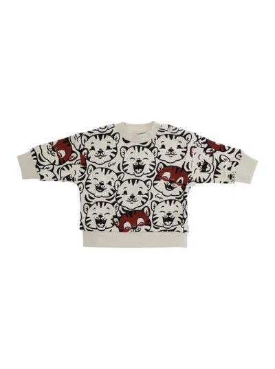Kenzo Kids Mini All-over Print Cotton Crewneck Sweatshirt For Unisex Baby In Multi