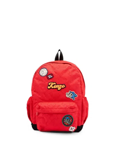 Kenzo Kids Mini Backpack With Patch In Red