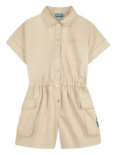 Kenzo Kids Mini Casual Chic Shorts Set In Beige