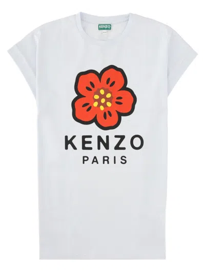 Kenzo Kids Mini Cotton Dress In Blue