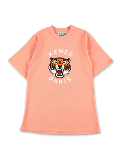 Kenzo Kids Mini Summer Play Dress For Girls In Orange