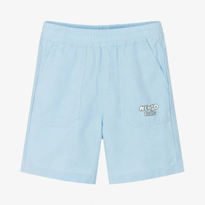 Kenzo Babies'  Kids Pale Blue Lyocell Shorts