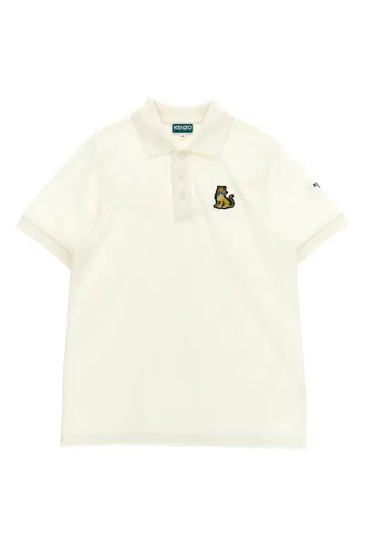 Kenzo Kids Patch Polo Shirt In Neutral