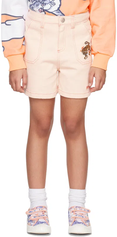 Kenzo Kids Pink  Paris Bamboo Shorts In 45w Ice Pink