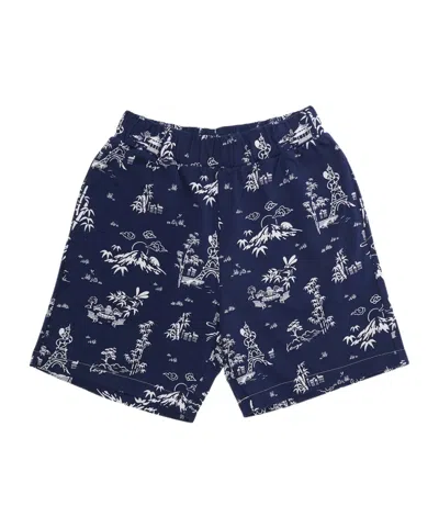 Kenzo Kids Printed Bermuda Shorts In Blue