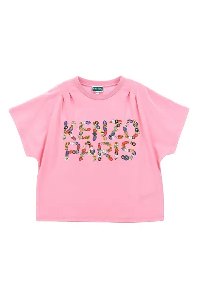 Kenzo Kids Printed T-shirt In Pink