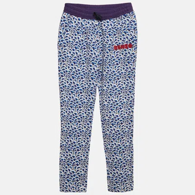 Pre-owned Kenzo Kids Purple/blue Print Cotton Track Pants 14yrs