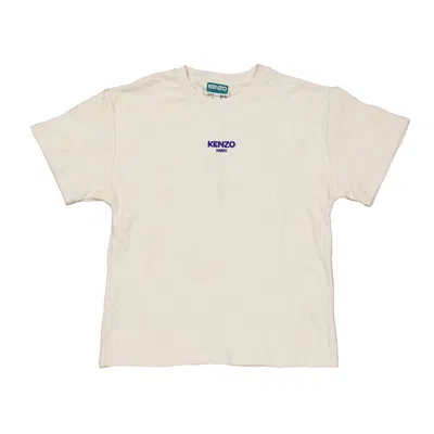 Kenzo Kids Short Sleeve Cotton T-shirt In Neutral
