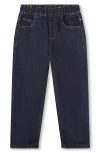 Kenzo Elasticated-waist Tapered Jeans In Raw Denim