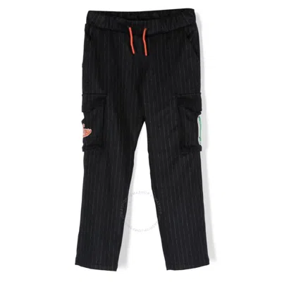 KENZO KENZO KIDS STRIPED LOGO-PATCH TROUSER