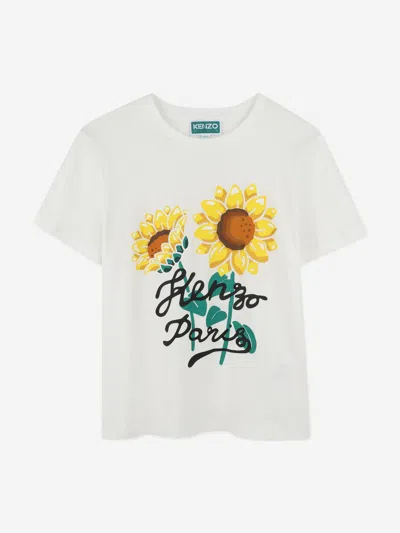KENZO KENZO KIDS SUNFLOWER PRINT T-SHIRT